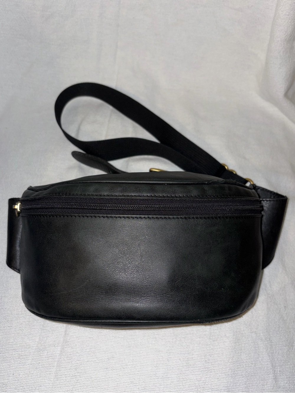 VINTAGE COACH Black Leather Crossbody Belt Bag